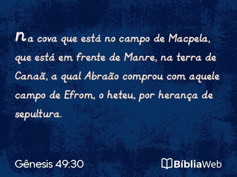 Gênesis 49:30 em imagem para compartilhar