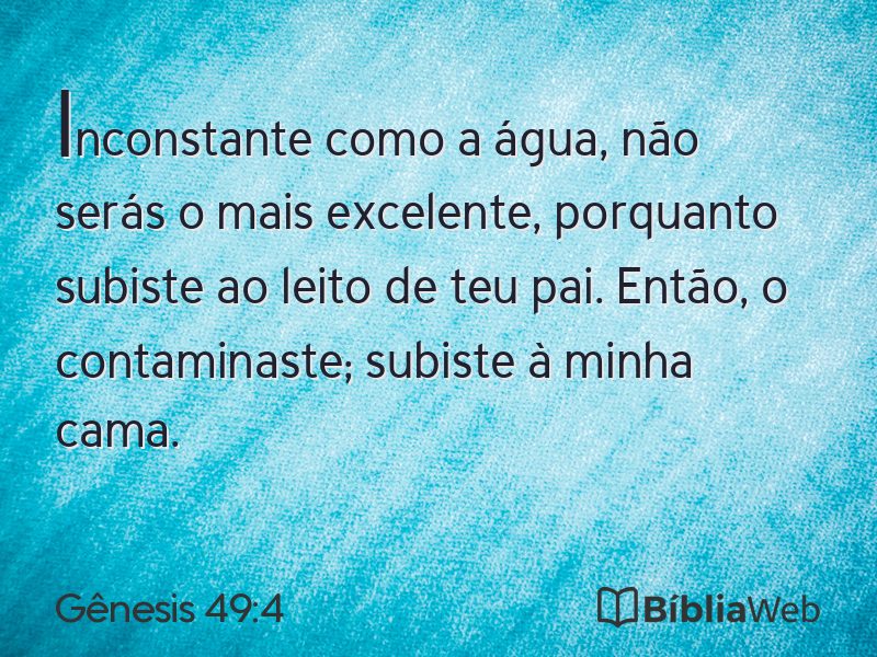 Gênesis 49:4 em imagem para compartilhar