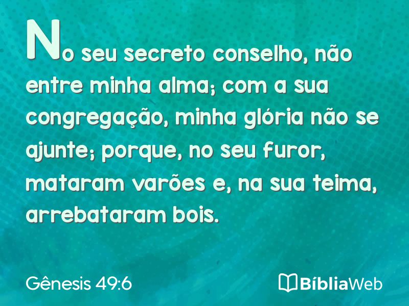 Gênesis 49:6 em imagem para compartilhar