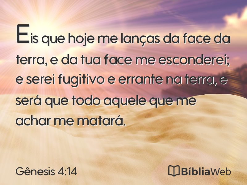 Gênesis 4:14 em imagem para compartilhar