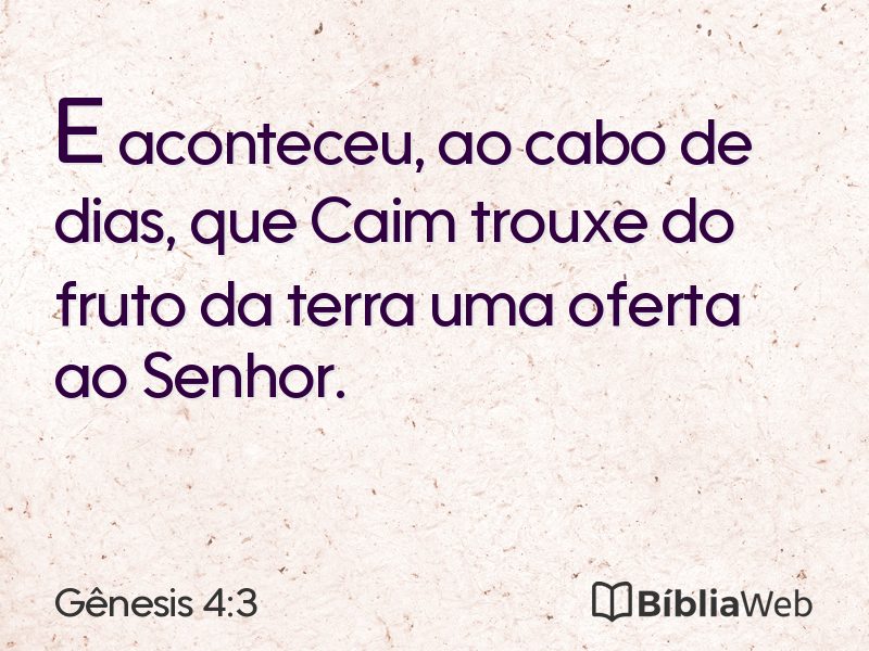 Gênesis 4:3 em imagem para compartilhar