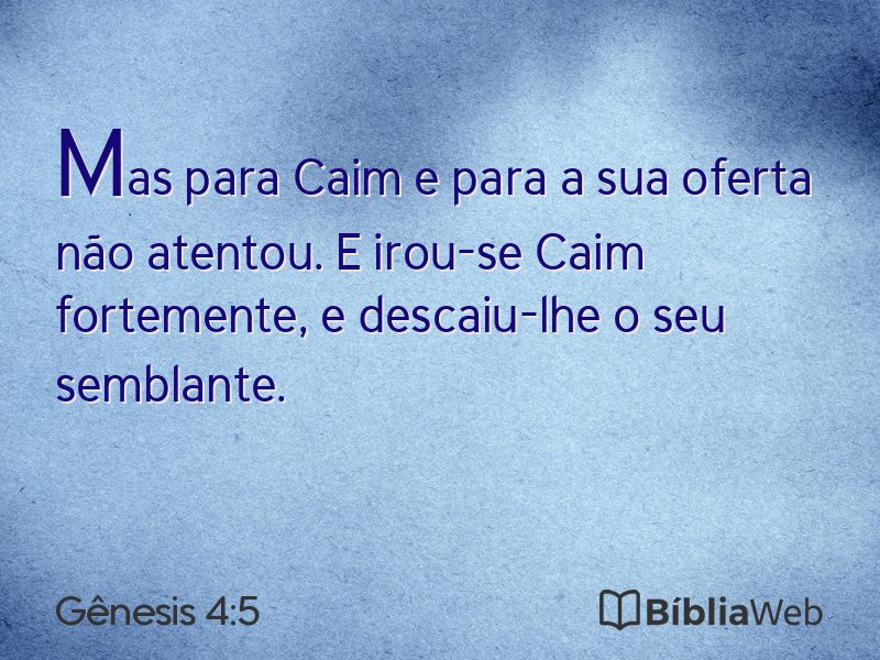 Gênesis 4:5 em imagem para compartilhar