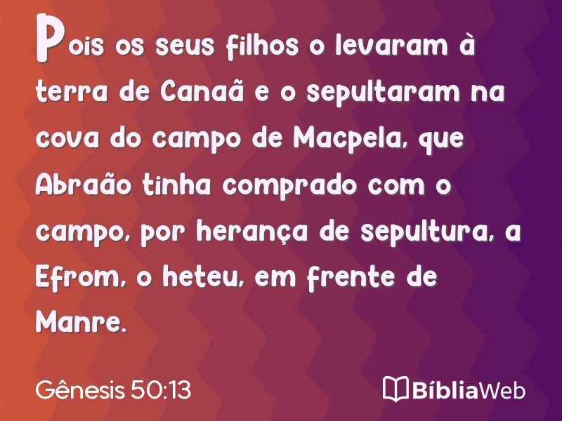 Gênesis 50:13 em imagem para compartilhar