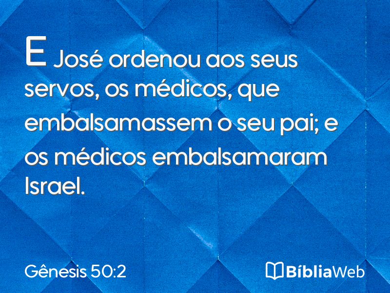 Gênesis 50:2 em imagem para compartilhar