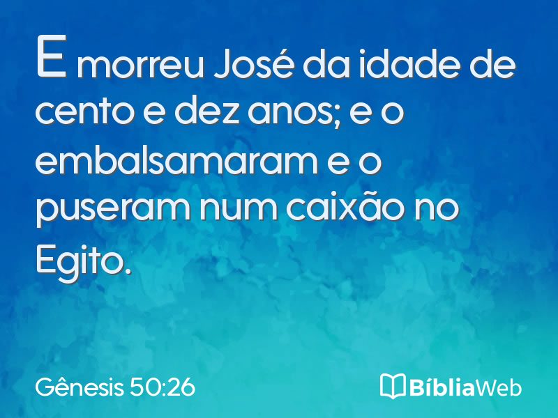 Gênesis 50:26 em imagem para compartilhar