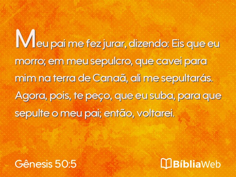 Gênesis 50:5 em imagem para compartilhar