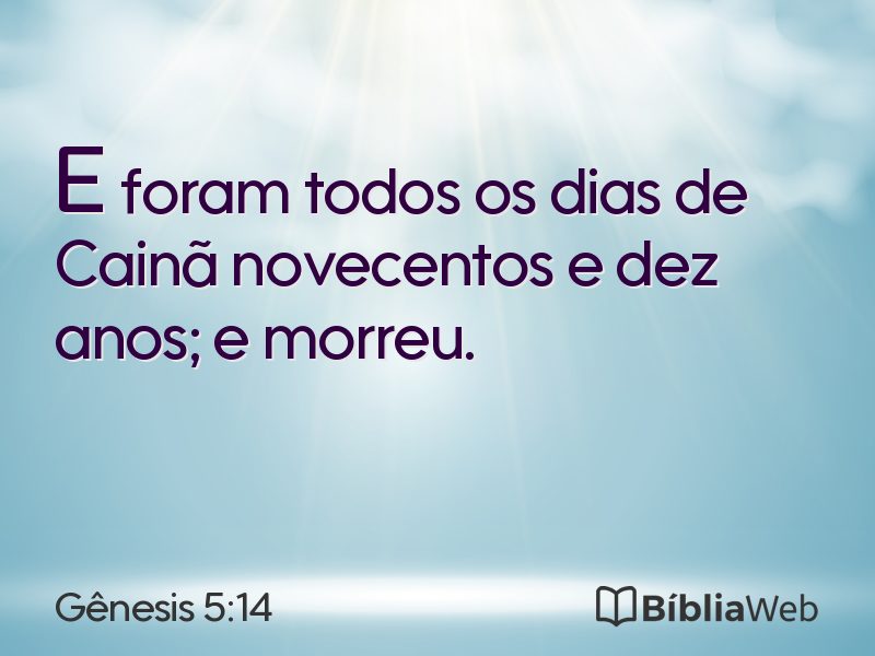 Gênesis 5:14 em imagem para compartilhar