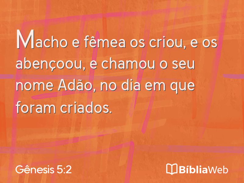 Gênesis 5:2 em imagem para compartilhar