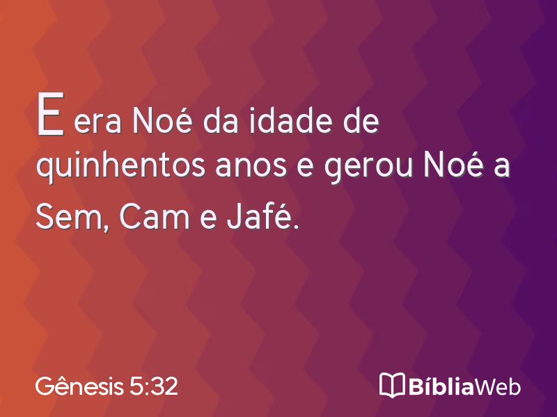 Gênesis 5:32 em imagem para compartilhar