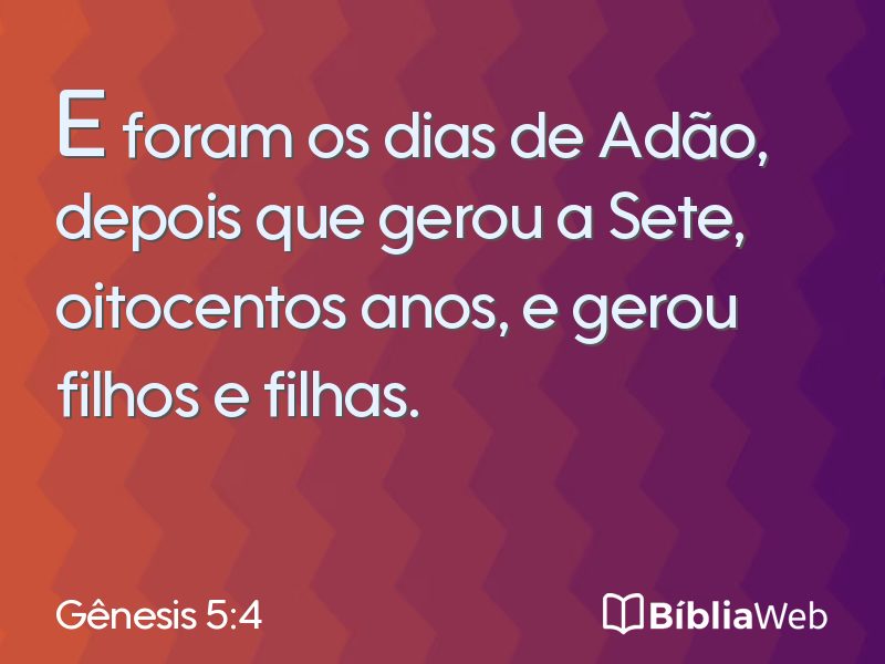 Gênesis 5:4 em imagem para compartilhar