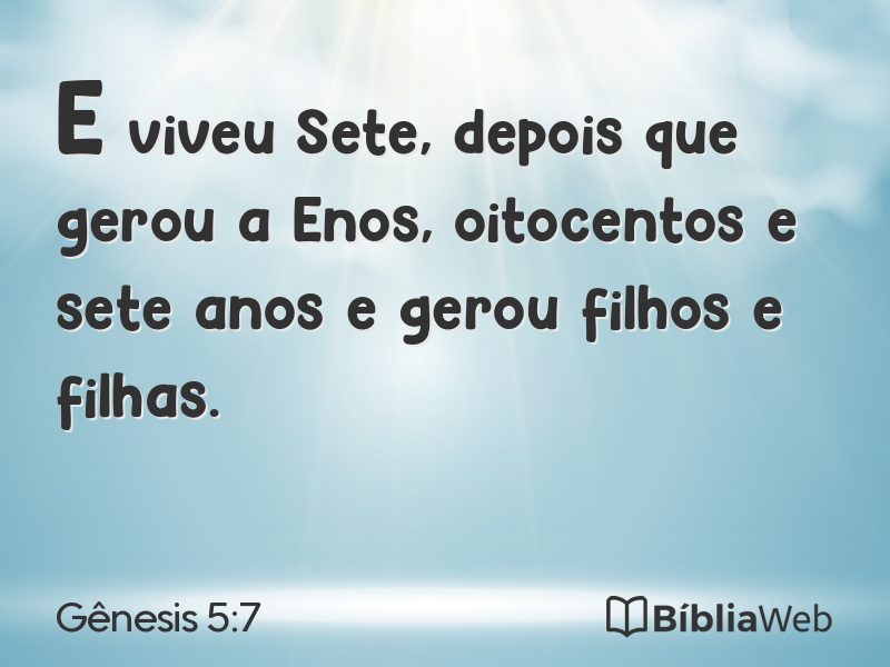 Gênesis 5:7 em imagem para compartilhar