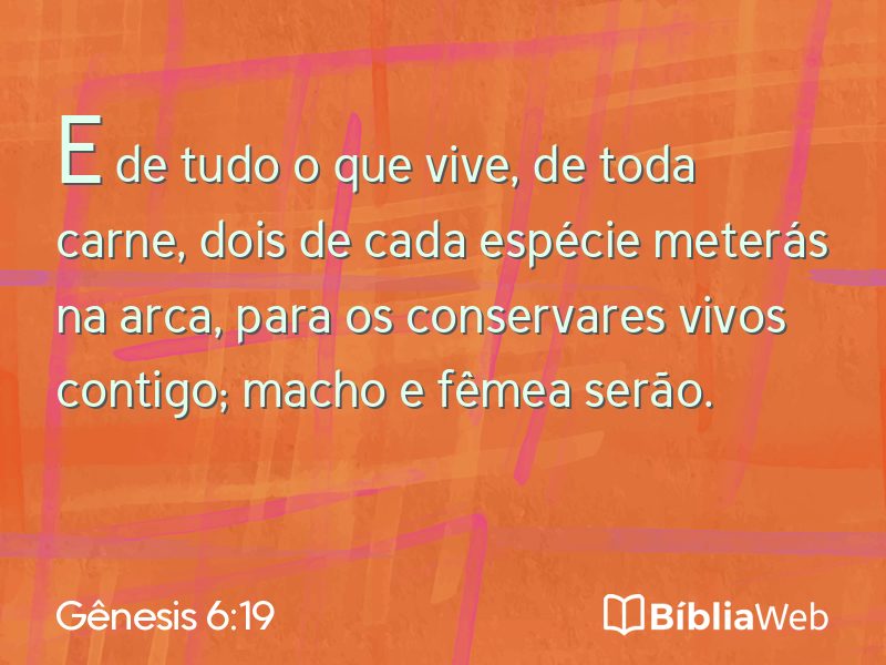 Gênesis 6:19 em imagem para compartilhar