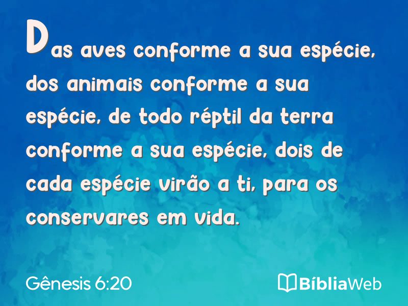 Gênesis 6:20 em imagem para compartilhar