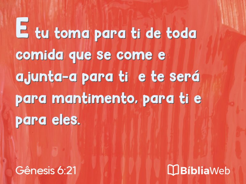 Gênesis 6:21 em imagem para compartilhar