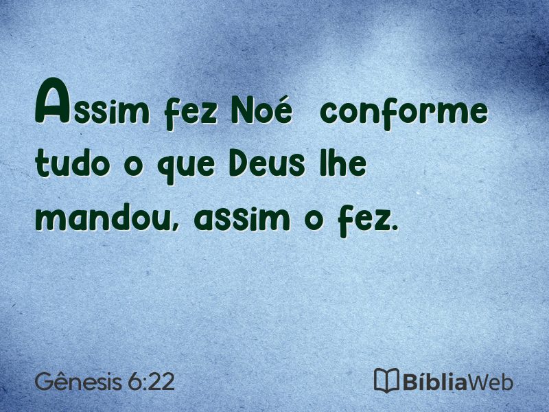 Gênesis 6:22 em imagem para compartilhar