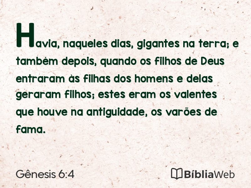 Gênesis 6:4 em imagem para compartilhar