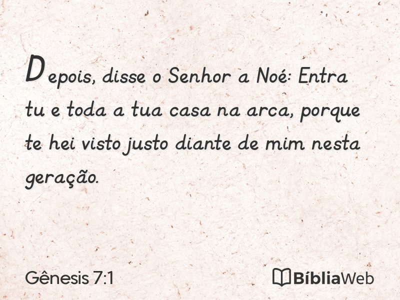 Gênesis 7:1 em imagem para compartilhar