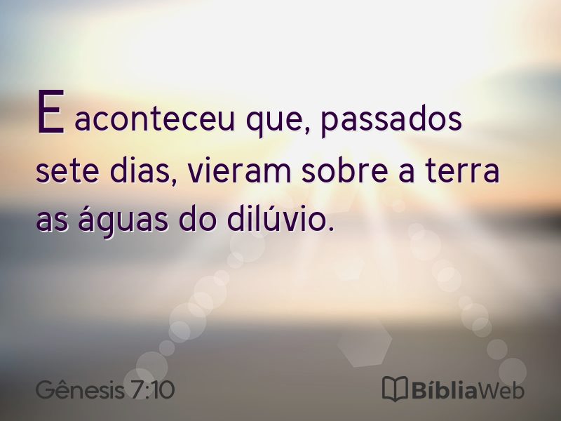 Gênesis 7:10 em imagem para compartilhar