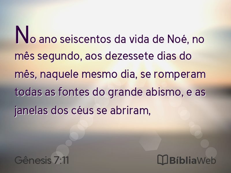 Gênesis 7:11 em imagem para compartilhar