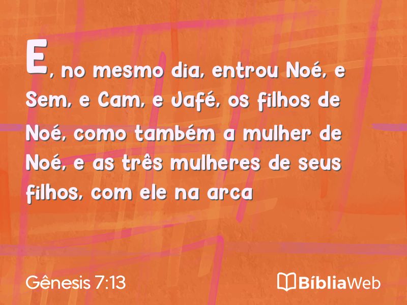 Gênesis 7:13 em imagem para compartilhar
