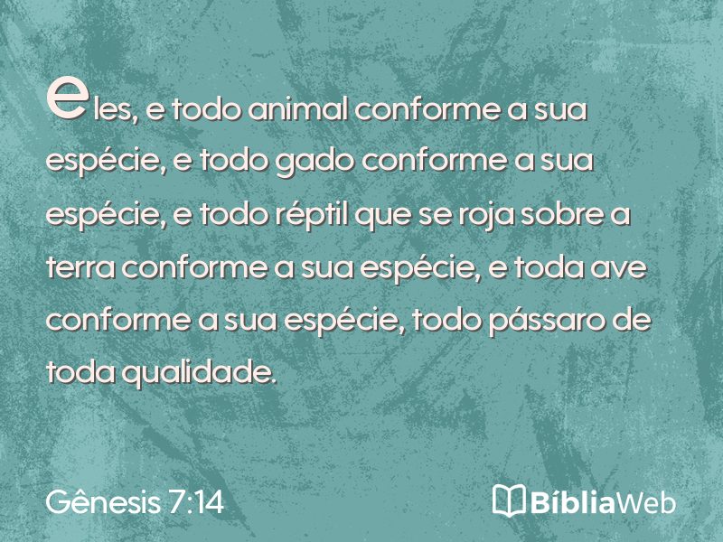 Gênesis 7:14 em imagem para compartilhar