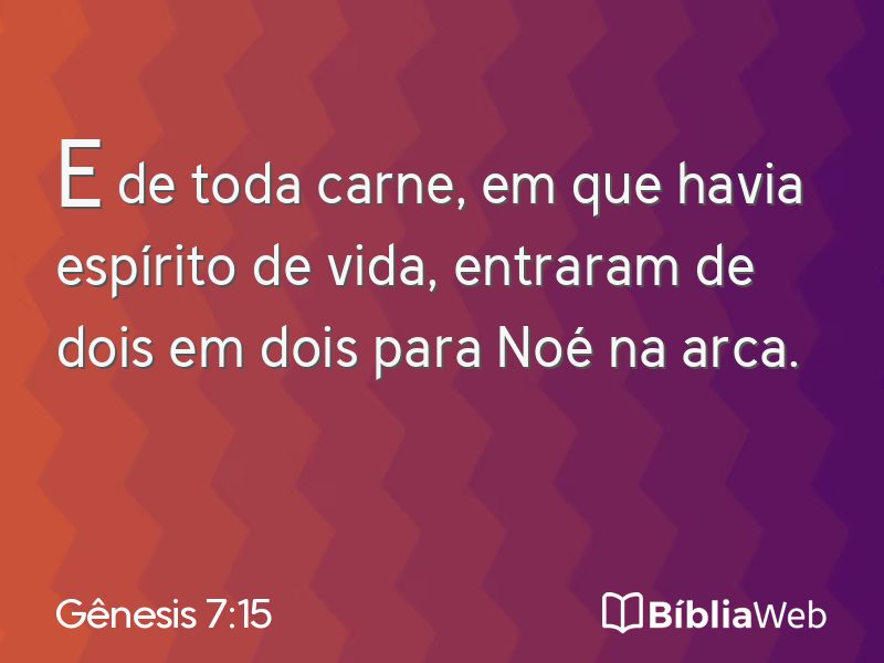 Gênesis 7:15 em imagem para compartilhar