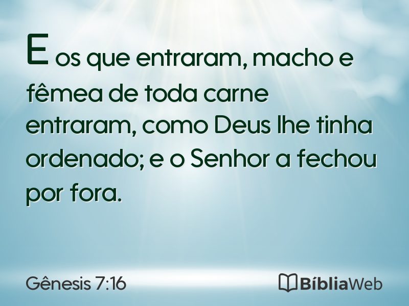 Gênesis 7:16 em imagem para compartilhar