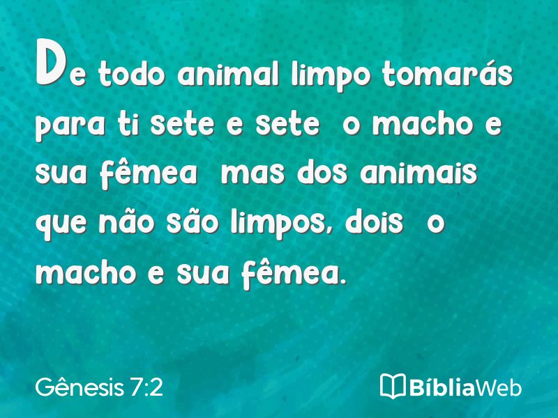 Gênesis 7:2 em imagem para compartilhar