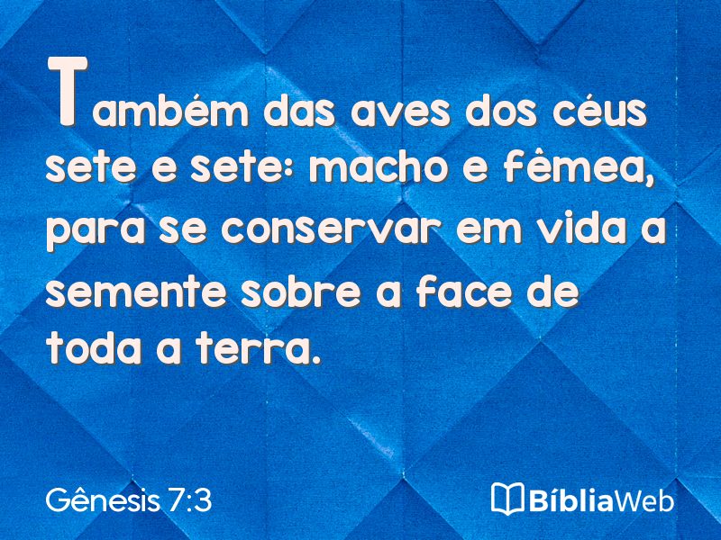 Gênesis 7:3 em imagem para compartilhar