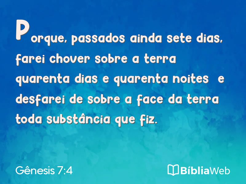 Gênesis 7:4 em imagem para compartilhar