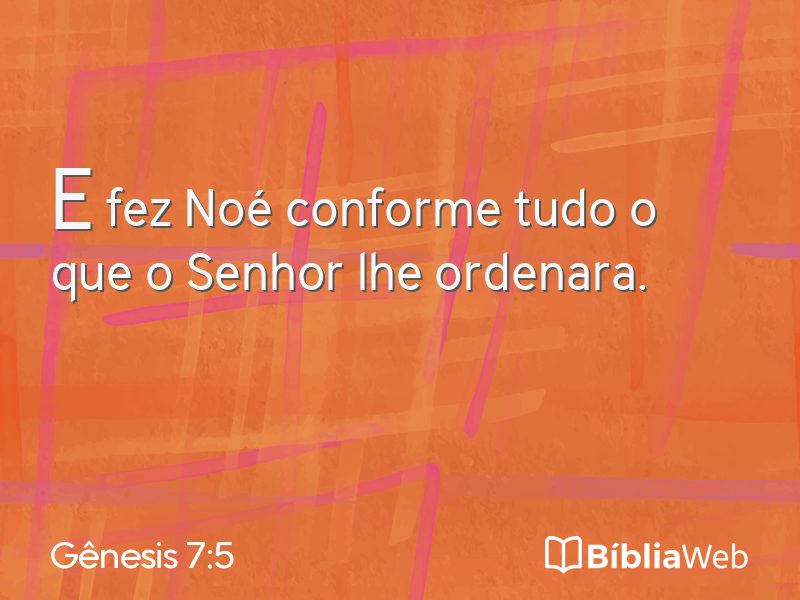 Gênesis 7:5 em imagem para compartilhar