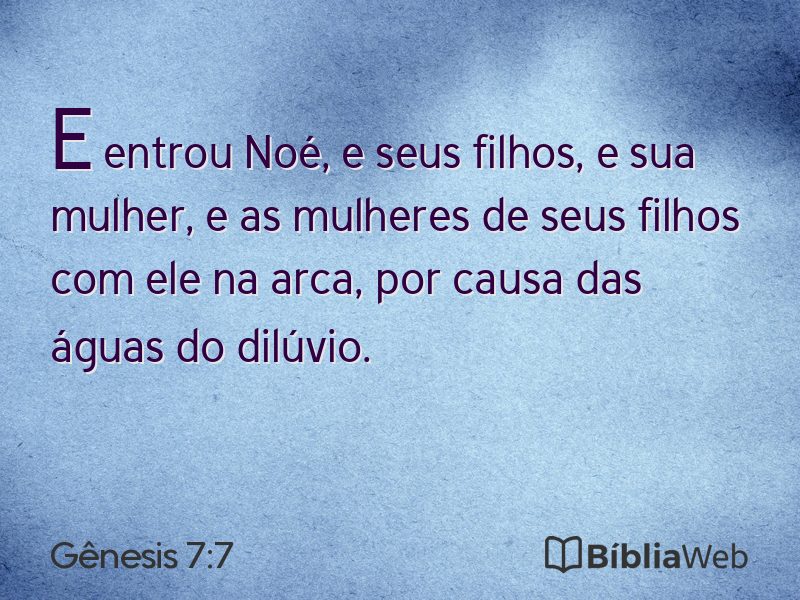 Gênesis 7:7 em imagem para compartilhar