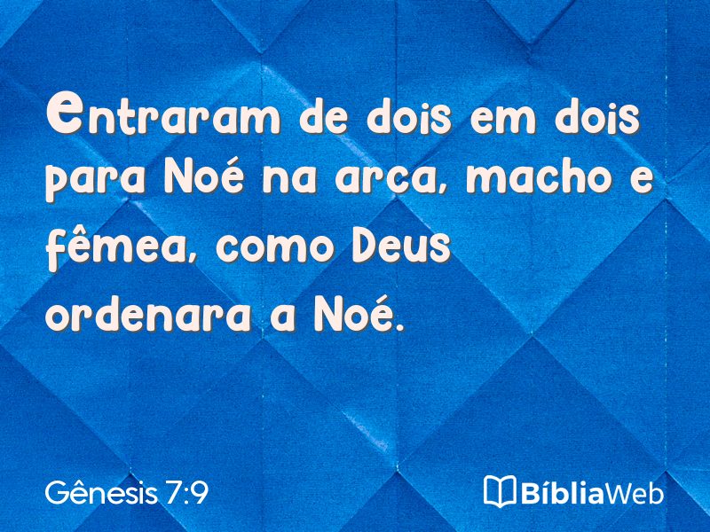 Gênesis 7:9 em imagem para compartilhar