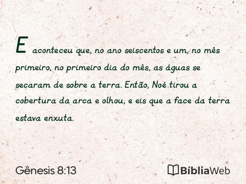 Gênesis 8:13 em imagem para compartilhar