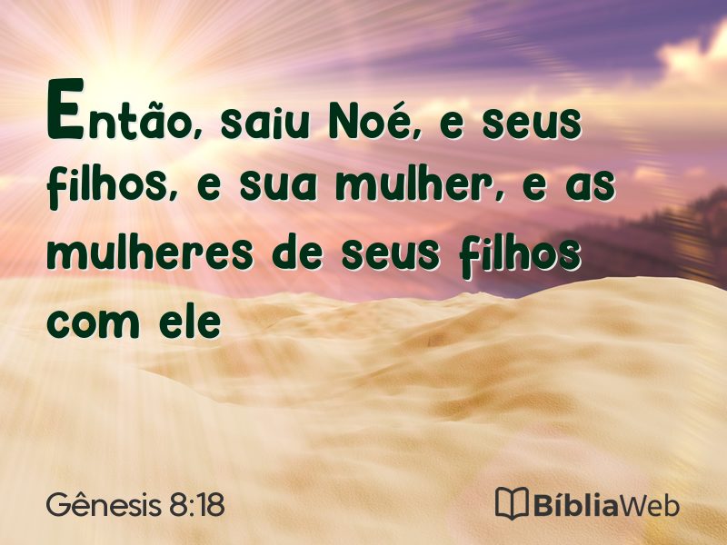 Gênesis 8:18 em imagem para compartilhar