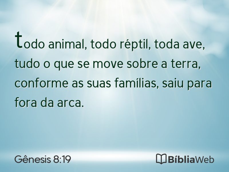 Gênesis 8:19 em imagem para compartilhar