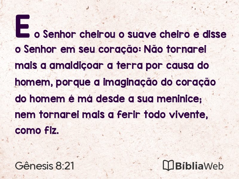 Gênesis 8:21 em imagem para compartilhar