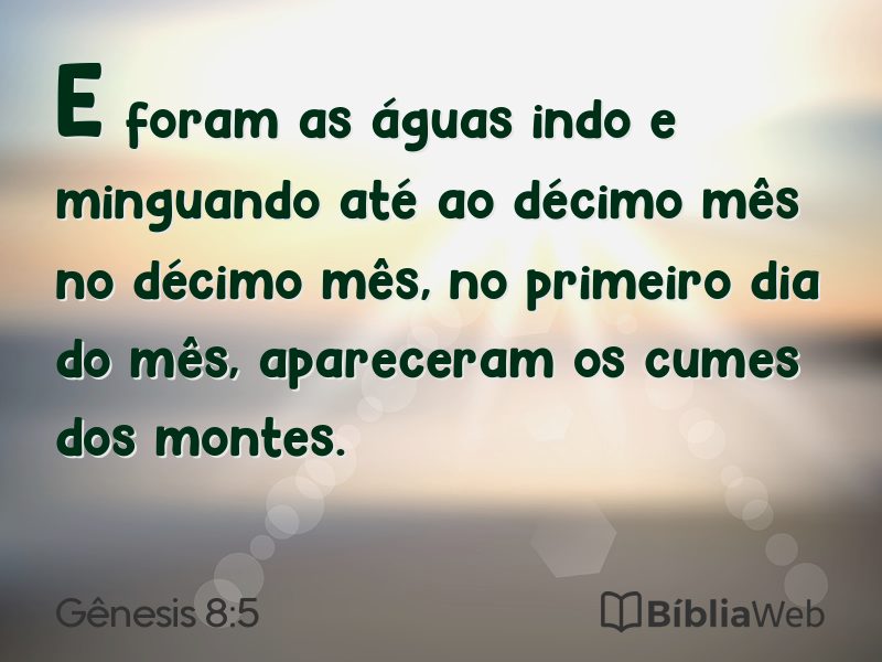 Gênesis 8:5 em imagem para compartilhar