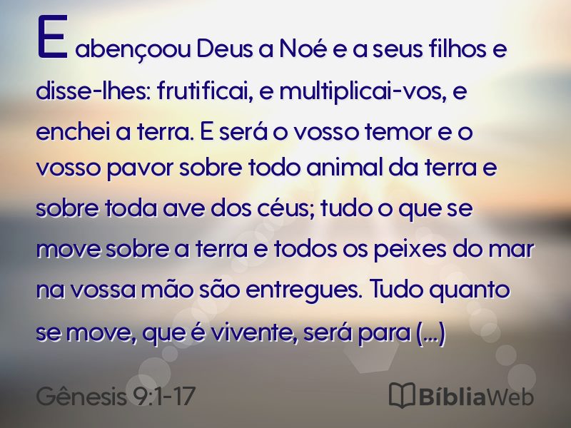 Gênesis 9:1-17 em imagem para compartilhar