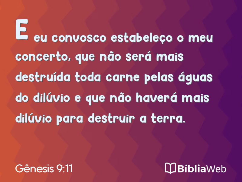 Gênesis 9:11 em imagem para compartilhar