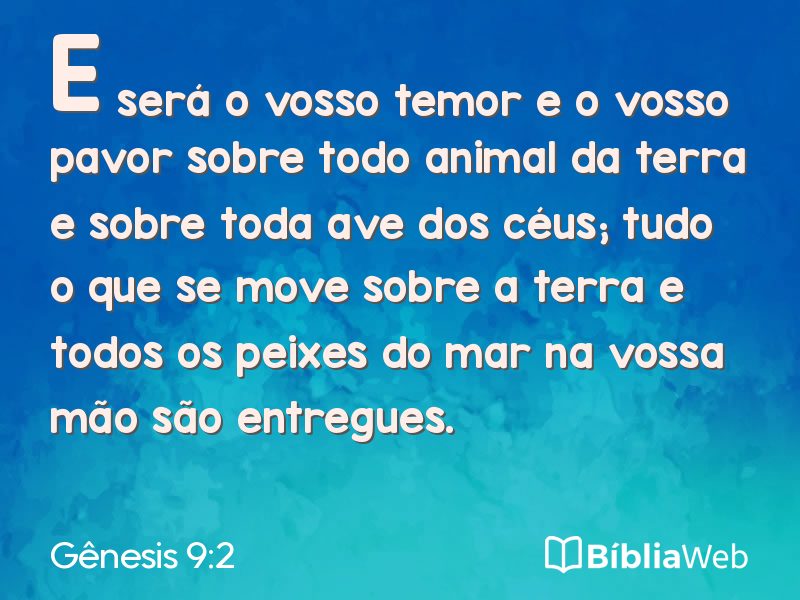 Gênesis 9:2 em imagem para compartilhar