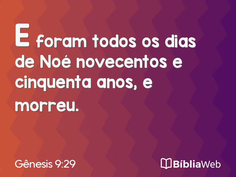 Gênesis 9:29 em imagem para compartilhar