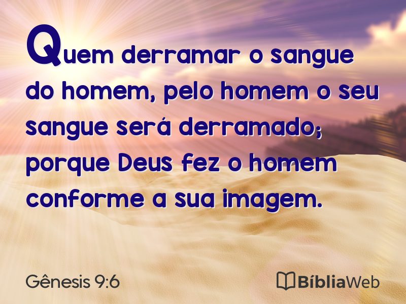 Gênesis 9:6 em imagem para compartilhar