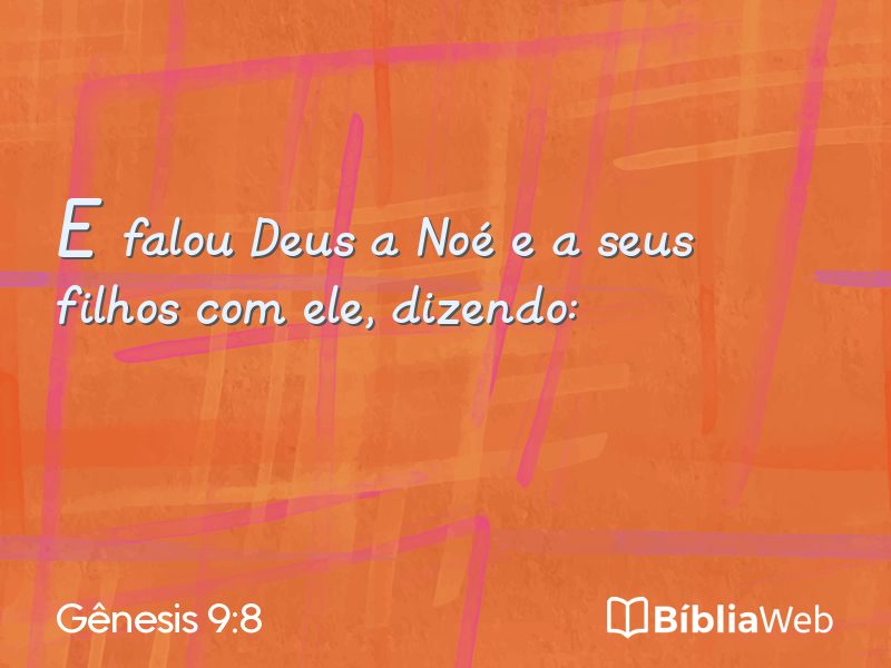 Gênesis 9:8 em imagem para compartilhar