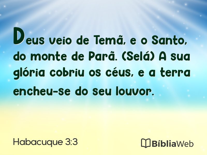 Habacuque 3:3 em imagem para compartilhar