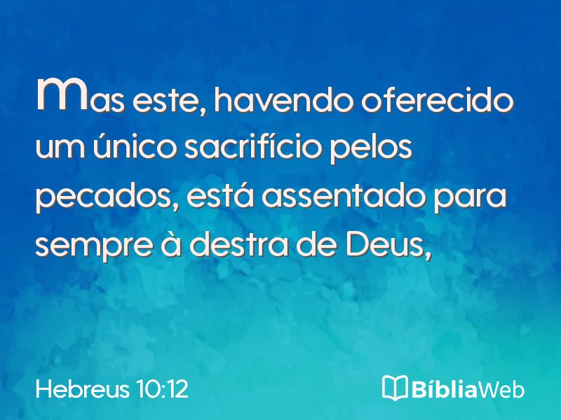 Hebreus 10:12 em imagem para compartilhar