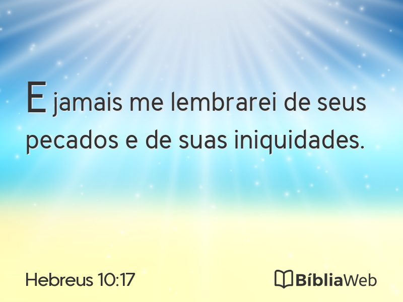Hebreus 10:17 em imagem para compartilhar