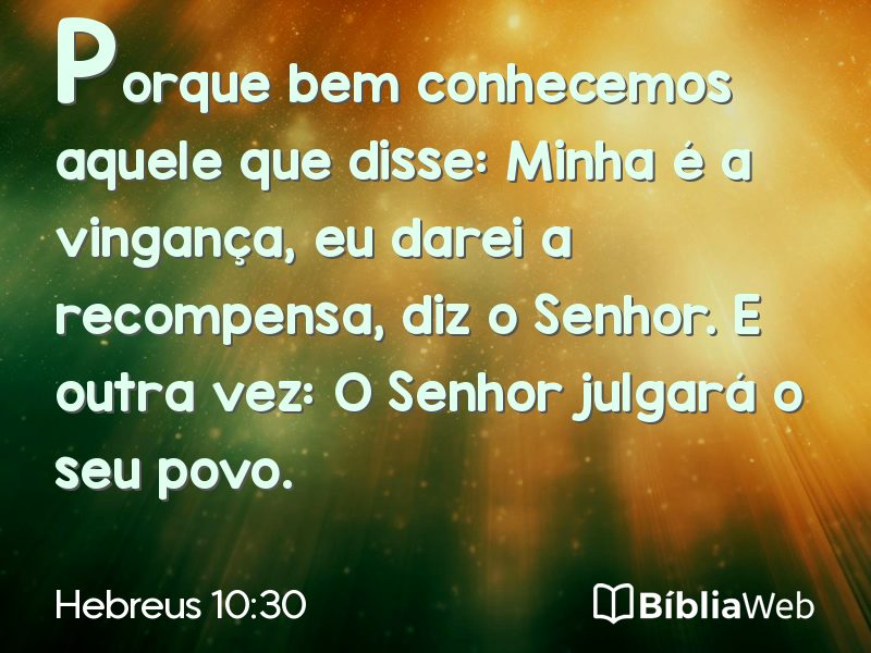 Hebreus 10:30 em imagem para compartilhar