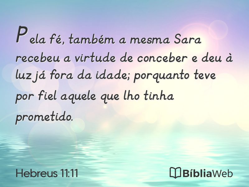 Hebreus 11:11 em imagem para compartilhar