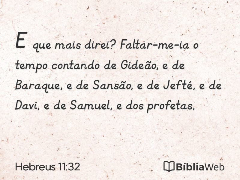 Hebreus 11:32 em imagem para compartilhar